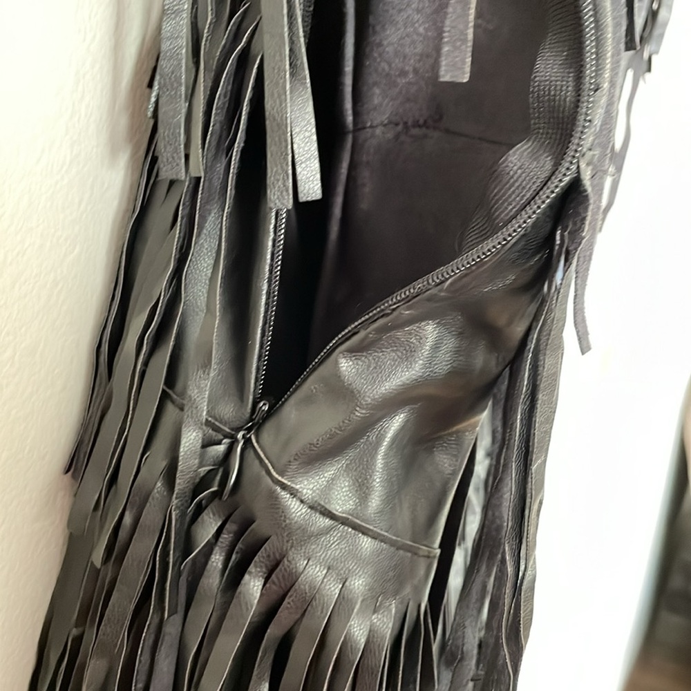 NWOT Women’s Fringe Dress Pretty Little Thing Size 4 Party Black Fancy Zipper - Picture 6 of 6